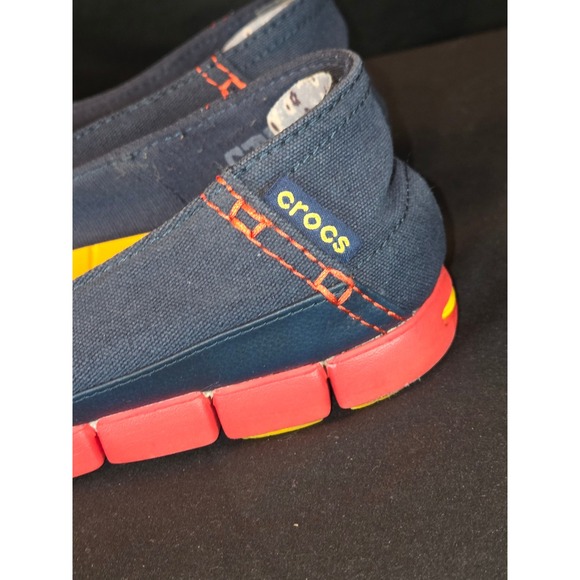 Crocs Ballet Flats Women's Size 9 Comfortable Navy Blue & Red Shoes - Picture 6 of 10